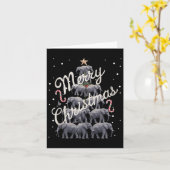 エレファントクリスマスツリーエレファントクリスマスツリー結婚C カード (黄色い花)