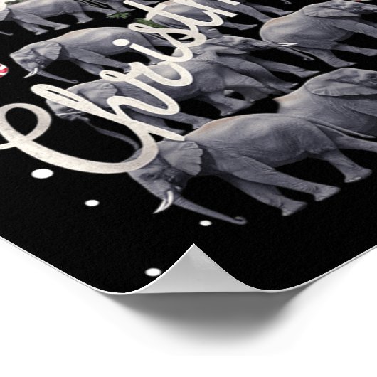 エレファントクリスマスツリーエレファントクリスマスツリー結婚C ポスター (角)