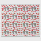 エレファントクリスマスレッドラッピング紙 ラッピングペーパー (フラット)