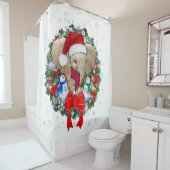 エレファントクリスマス装飾品 シャワーカーテン (インサイチュ)