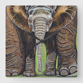 エレファントクロック – ママと私 スクエア壁時計