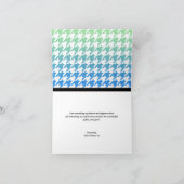 エレファントグラデーショングリーンブルー千鳥格子のカード サンキューカード (内部)