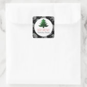 エレファントグリーンクリスマスツリー輝くギフトラベル スクエアシール (バッグ)