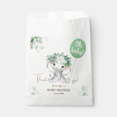 エレファントグリーンバルーン男女兼用ベビーシャワー フェイバーバッグ (正面)