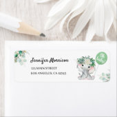 エレファントグリーンバルーン赤ちゃんシャワーアドレス ラベル (インサイチュ)