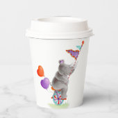 エレファントグレーアートベイビーシャワーサーカスカスタム 紙コップ (裏面)