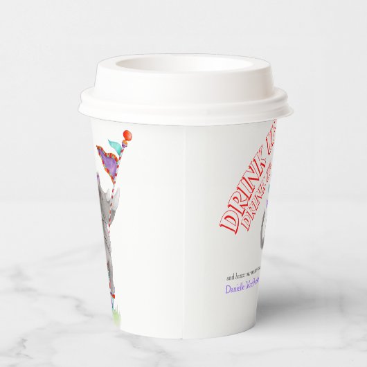 エレファントグレーアートベイビーシャワーサーカスカスタム 紙コップ (右)