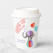 エレファントグレーアートベイビーシャワーサーカスカスタム 紙コップ (正面)