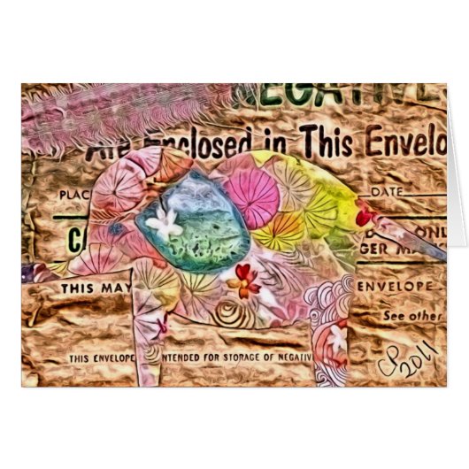 エレファントコラージュのデジタルアート (正面横)