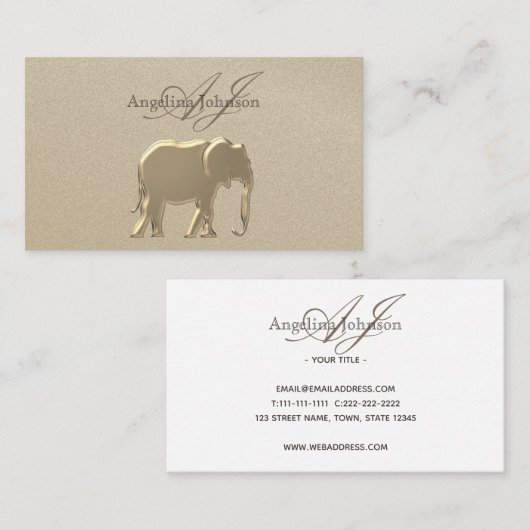 エレファントゴールドフォイルエレガントプロフェッショナル 名刺 (正面/裏面)