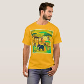 エレファントサバンナジャングルアート Tシャツ (正面フル)