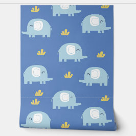 エレファントサファリよくはしゃぐアニマルズ子供部屋 壁紙