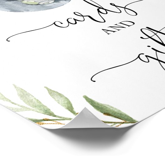 エレファントサファリカードとギフト赤ちゃんシャワーのサイン ポスター (角)