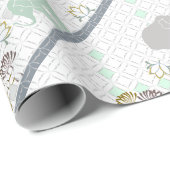 エレファントサファリグリーン |赤ちゃんシャワー ラッピングペーパー (ロールコーナー)