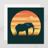 エレファントサファリサンセットのシルエット (正面/裏面)