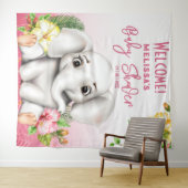 エレファントサファリトロピカルジャングルベビーシャワー タペストリー (インサイチュ(横))