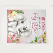 エレファントサファリトロピカルジャングルベビーシャワー タペストリー (正面(横))