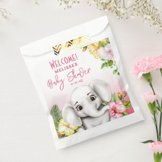 エレファントサファリトロピカルジャングルベビーシャワー フェイバーバッグ (封をした状態)