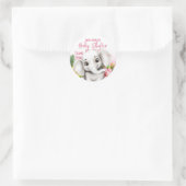 エレファントサファリトロピカルジャングルベビーシャワー ラウンドシール (バッグ)