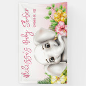 エレファントサファリトロピカルジャングルベビーシャワー 横断幕 (縦)