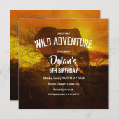 エレファントサファリバースデーパーティー 招待状 (正面/裏面)