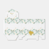 エレファントサファリフローラグリーン金ゴールド |赤ちゃんシャワー フェイバーボックス (折り畳みなし)
