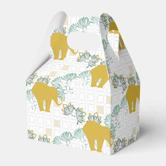 エレファントサファリフローラジャングル動物園のベビーシャワー フェイバーボックス (裏面サイド)