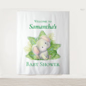 エレファントサファリベイビーシャワー背景 タペストリー (正面)