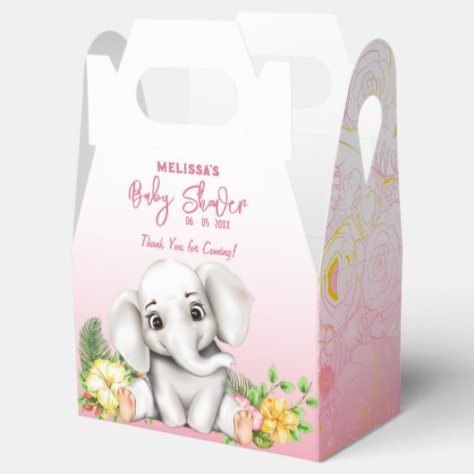 エレファントサファリベイビーシャワー フェイバーボックス (オープン)