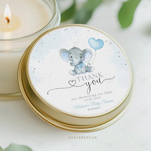 エレファントサファリベイビーシャワー ラウンドシール