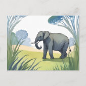 エレファントサファリ | 美しい自然水色 ポストカード (正面)