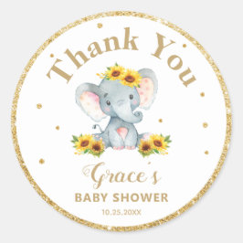 エレファントサンフラワーサンフラワーサンキュウリアンカビィーズ金ゴールドグリッター ラウンドシール