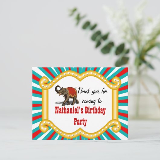 エレファントサーカスキッズボーイズ誕生日ありがとう ポストカード (スタンド正面)