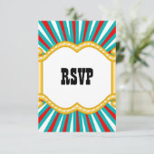 エレファントサーカスキッズボーイズ誕生日パーティーRSVP 出欠カード (スタンド正面)