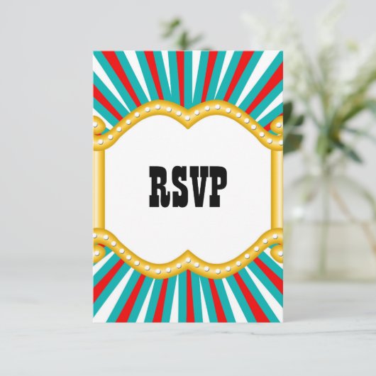 エレファントサーカスキッズボーイズ誕生日パーティーRSVP 出欠カード (スタンド正面)