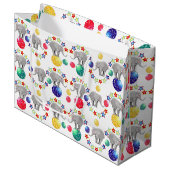 エレファントサーカステーマ子供の誕生日パーティー ラージペーパーバッグ (正面アングル)