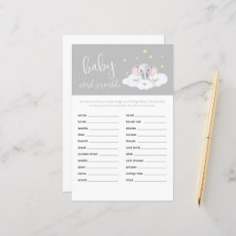 エレファントシャワーベビー単語スクランブルゲームグレー