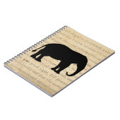 エレファントシルエットヴィンテージ1860のドキュメント ノートブック (左側)