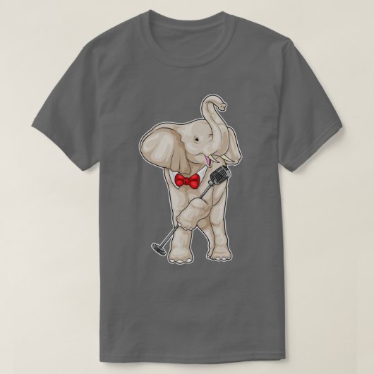 エレファントシンガーマイク音楽 Tシャツ (デザイン正面)