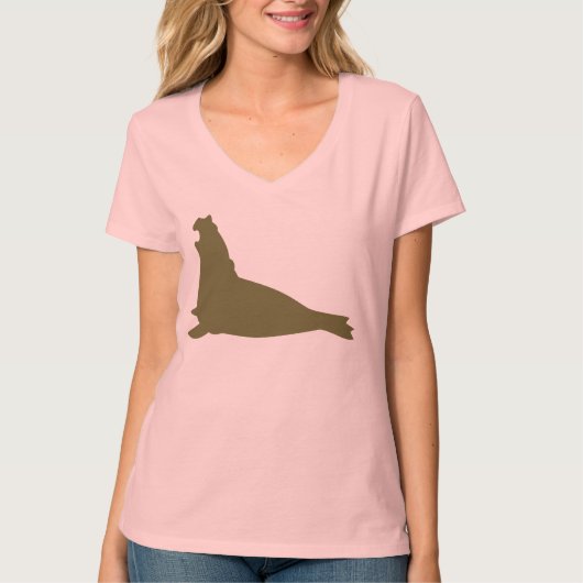 エレファントシールシャツオリーブグリーン Tシャツ (正面)