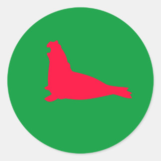 エレファントシールステッカー赤 ラウンドシール