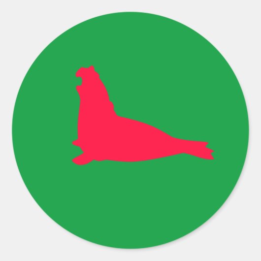 エレファントシールステッカー赤 ラウンドシール (正面)