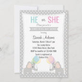 エレファントジェンダーリビールパーティの招待状 招待状 (正面)