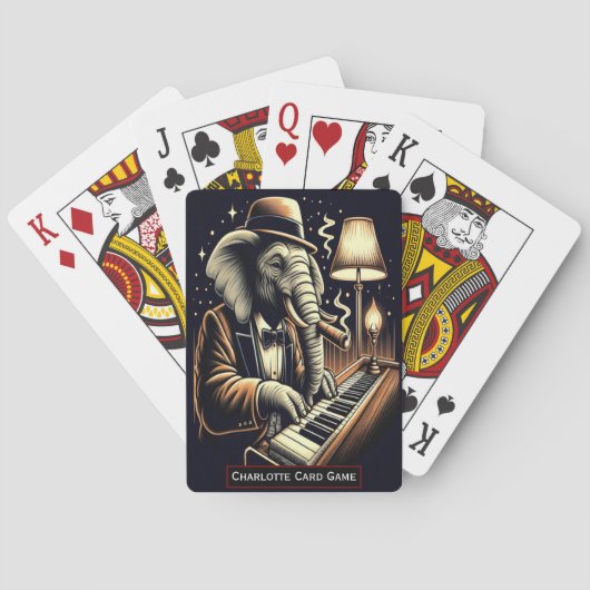 エレファントジャズナイトモノグラムキッズ古いメイドゲーム トランプ (裏面)