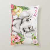 エレファントジャングルサファリパーソナライズされたベビー アクセントクッション (裏面(縦))