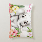 エレファントジャングルサファリパーソナライズされたベビー アクセントクッション (正面(垂直))