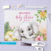 エレファントジャングルサファリパーソナライズされたーベビーシャワー 薄葉紙 (クラフト)