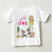 エレファントジャングルサファリパーソナライズされた ベビーTシャツ (正面)