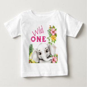 エレファントジャングルサファリパーソナライズされた ベビーTシャツ