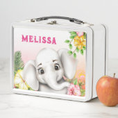 エレファントジャングルサファリパーソナライズされた メタルランチボックス (インサイチュ)